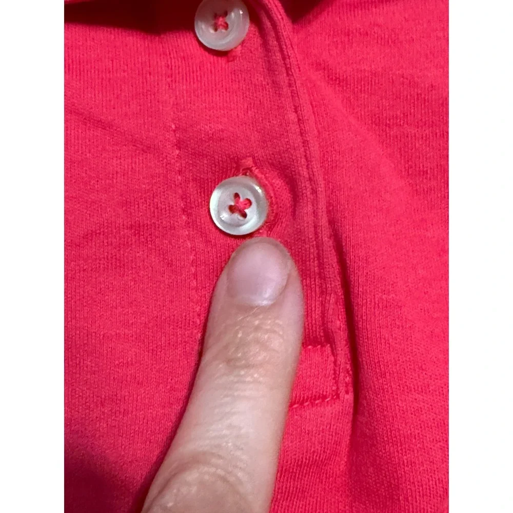 Lands End Polo Shirt Girls XL 18-20 Pink Youth Short Sleeve Cotton Excellent